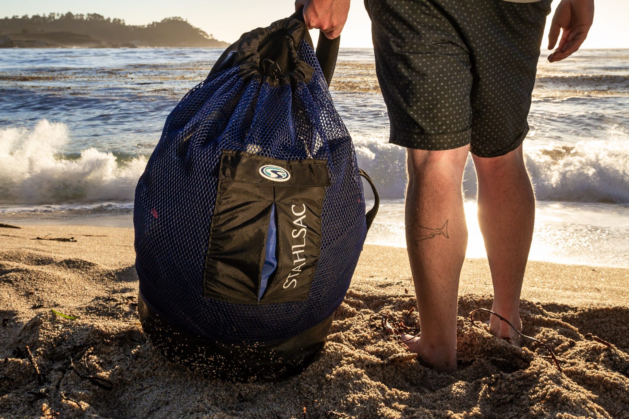 ScubaMax Mesh Tasche Mit Schultergurt – Blaue Netz-Tasche, 45x76 Cm, Für Schnorchelausrüstung & Sport
